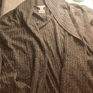 Gray Ribbed Cardigan